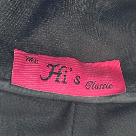 Vintage Ms. Hi’s Classic Black and Light Gray Burnout Pattern & Large Silk Bow. - Picture 6 of 8